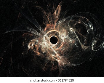 Abstract Blackhole Illustration In Deep Space.