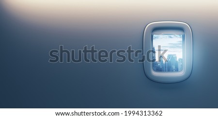 Similar – Image, Stock Photo View through a porthole in the ship’s side, one sees many suspended ropes