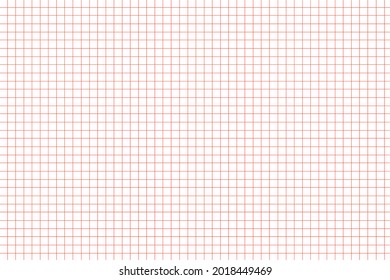 Abstract blank red color graph paper on white background. Horizontal seamless square grid line with small gap pattern. Geometric pattern for measurement, education, school, and engineering concept