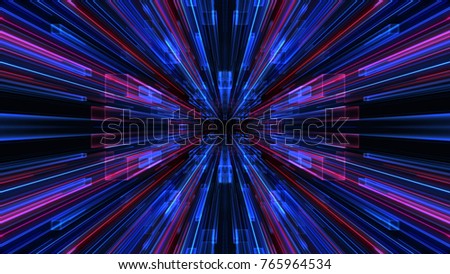 Abstract blocks background. light line, 3d rendering. kaleidoscope block