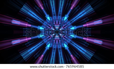 Abstract blocks background. light line, 3d rendering. kaleidoscope block
