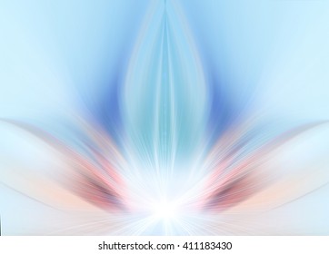Abstract blue background. Blurred color light. Background for text and symbol: yoga, aura, light, glow, magic, hypnosis, meditation, darkness, dream, lotus, harmony.