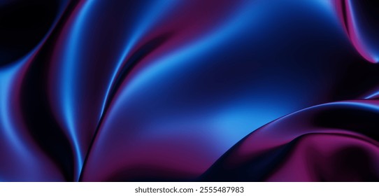 Abstract blue background curved pattern in design 3d render