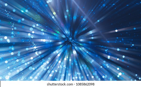 abstract blue background. fractal explosion star with gloss and lines. illustration beautiful.