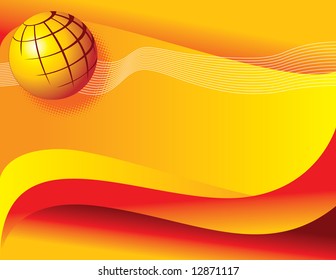 An abstract blue background with a globe.