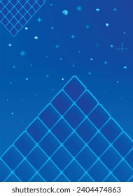 abstract blue background with a grid of squares stars effect, modern wallpaper design  