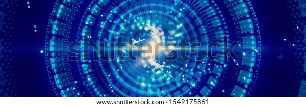 Abstract Blue Background Neon Lights Glowing Stock Illustration ...