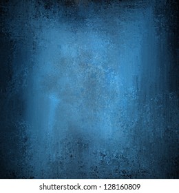 Abstract Blue Background Royal Color Black Vintage Grunge Background Texture Grungy Border, Distressed Old Texture Metallic Shine, Light Blue Background Paper Layout For Brochure Or Web Template Back