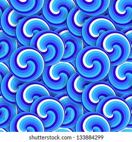 abstract blue background seamless pattern ocean waves raster