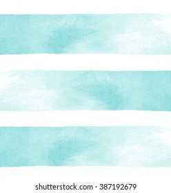 Abstract Blue Background. Stripes Watercolor.