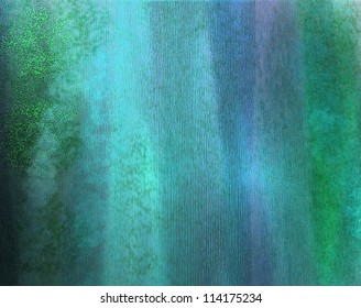 abstract blue background or teal background with watercolor vintage grunge background texture color and green light on distressed faded background paper or canvas for brochure poster or web template