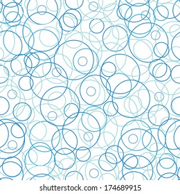 Abstract blue circles seamless pattern background raster