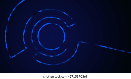 Abstract blue circular tech interface animation