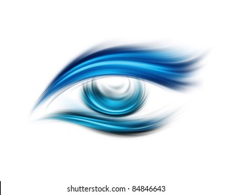 Abstract Blue Eye On A White Background