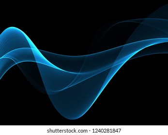 Abstract blue flow wave background