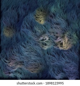 Abstract Blue Fur Textured Background 