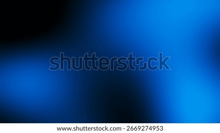 Abstract blue gradient background of soft blurred lights fluid on black. Glowing light blue lights, liquid backround with flashes. Information technology background, innovations.