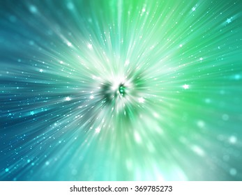 abstract blue and green background. explosion star.