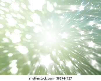 Abstract blue and green background. Explosion star.
