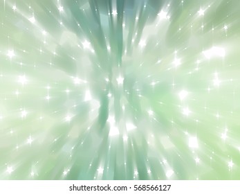 Abstract blue and green background. Explosion star. illustration digital