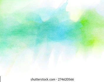 Abstract blue green watercolor background. 