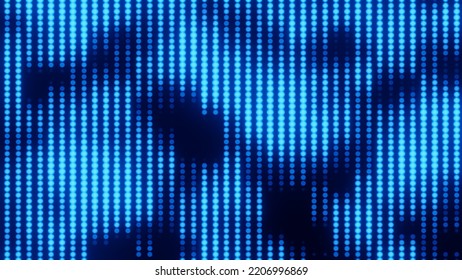 Abstract Blue Lights Bokeh Equalizer Bar Effect.Technology Particles Surface Grid.,3D Model And Illustration.