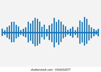 abstract blue music equalizer with white background