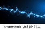 Abstract blue network of connected lines and dots on dark background, evoking secure communication, blockchain visuals, or decentralized digital infrastructures