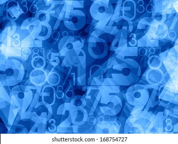 Abstract Blue Numbers Background