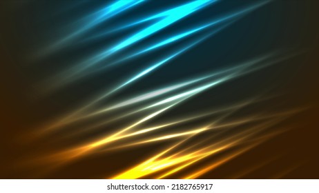 Abstract Blue Orange Smooth Glowing Neon Lines Background