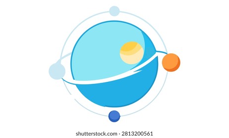 Abstract blue planet and