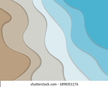 Abstract Blue Sea And Beach Summer Background.