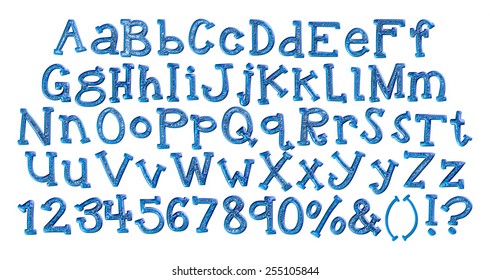 Abstract Blue Shade Alphabet Numbers On Stock Illustration 255105844 ...