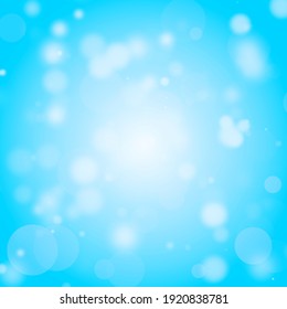 Abstract Blue Sky Background With Blur Bokeh Light Effect.