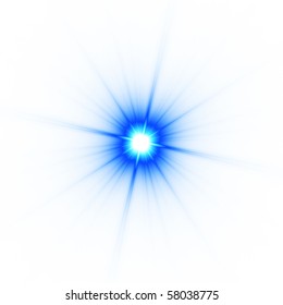 Abstract Blue Star Isolated On White