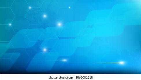 Abstract Blue Tech Background. Cybersecurity Technologies, Personal Data Protection And Secure Data Storage On The Internet