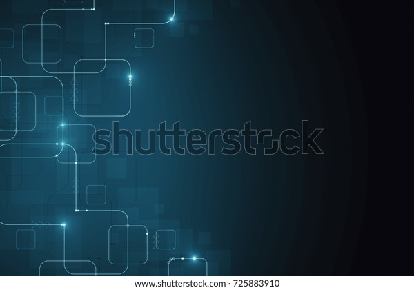 Abstract Blue Tech Pattern Background Glowing Stock Illustration ...