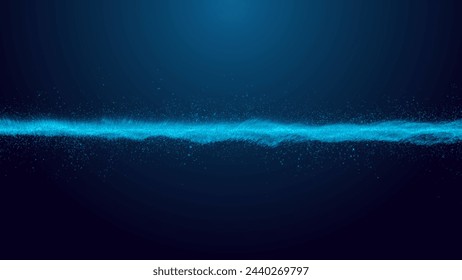 abstract blue technology particles wave digital background