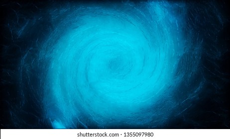 Abstract blue water tornado, view from the top of the vortex on dark background. Abstract water swirl flowing, seamless loop.