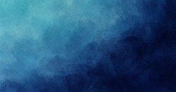 Abstract Blue Watercolor Gradient Paint Grunge Texture Background.