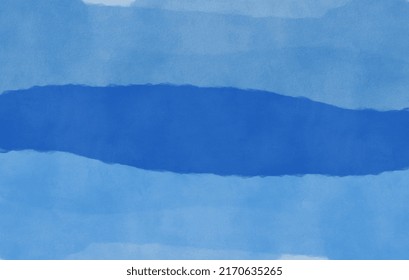 Abstract Blue Watercolor On Grain Paper. Watercolor Brush Stoke Design. Background For Invite Card, Baby Shower, Weddings. Blue Painting For Summer.