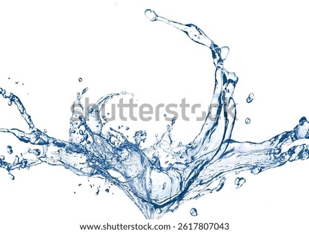 Abstract blue waves and splashes 3d illustration