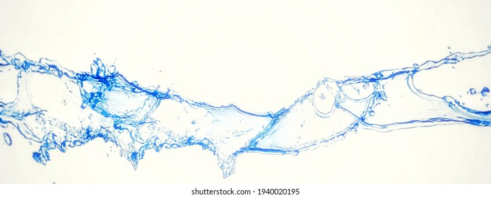 Abstract blue waves and white background