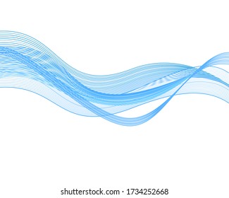 Abstract Blue Wavy Lines Abstract Template Stock Illustration ...