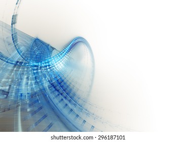 Abstract blue and white background design. Detailed computer graphics.