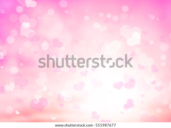 抽象的なぼかした背景 ピンクのパステルハートラブボケバレンタインデーのハッピーコンセプト 白い輝線グループのソフトフォーカスレンズビューカードエレメント 輝くコラゾン明るいグラデーションの暗い壁紙 のイラスト素材