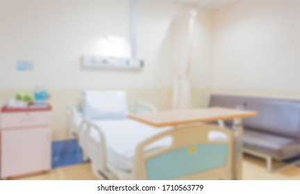 Abstract Blur Hospital And Inpatient Room For Background.