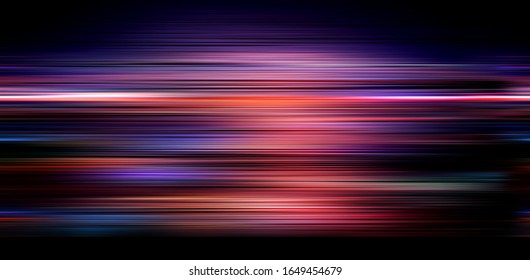 Abstract Blured Neon Colorful Line On Black Background. Speed, Big Data Concept

