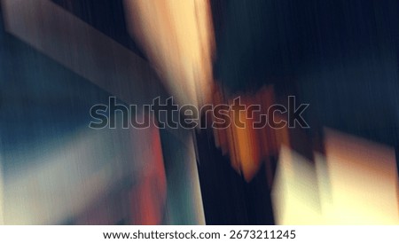Abstract blurred background with dynamic diagonal streaks in dark blues and warm tones, great for technology and motion concepts
