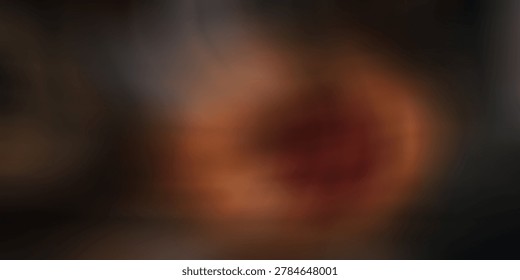 Abstract blurred background with warm orange and red light creating a glowing, fiery, and mysterious atmosphere, soft out-of-focus effect.